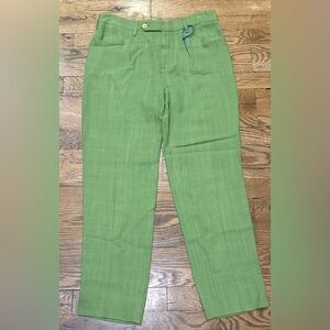 Prada. Green Lightweight Viscose Trousers. Size 8.